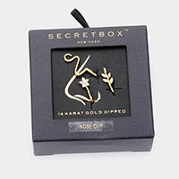 Secret Box _ 14K Gold Dipped 3PCS Heart Flower Leaf Nose Clips