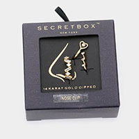 Secret Box _ 14K Gold Dipped 3PCS Heart Stone Cluster Nose Clips