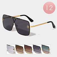 12PCS - Metal Lion Pointed Sunglasses