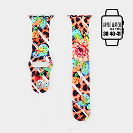 Flower Patterned Apple Watch Silicone Band