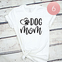 6PCS - Assorted Size DOG mom Graphic T-shirts
