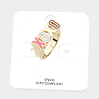 XOXO Enamel Brass Metal Message Ring