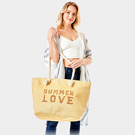 Summer Love Message Glitz Beach Tote Bag