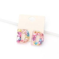 -D- Colorful Monogram Earrings