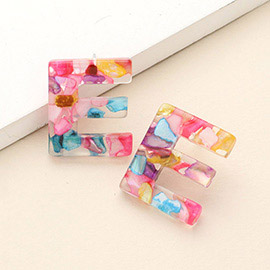 -E- Colorful Monogram Earrings