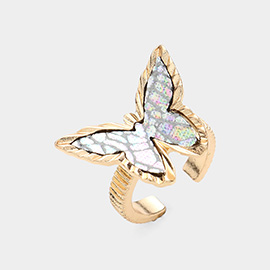 Patterned Butterfly Ring