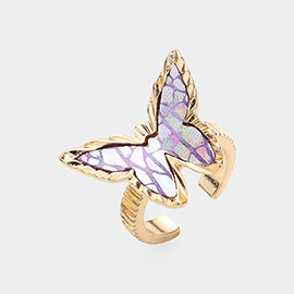 Patterned Butterfly Ring