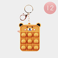 12PCS - Bear Push and Pop it Fidget Toy Coin Purses / Keychains
