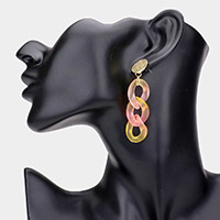 Ombre Resin Chain Link Dangle Earrings