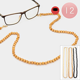 12PCS - Wood Mask Chains / Glasses Chains