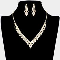Marquise Stone Accented Rhinestone Necklace