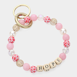 HOPE Message Accented Pearl Beaded Keychain / Bracelet