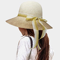 Ombre Bow Band Straw Sun Hat