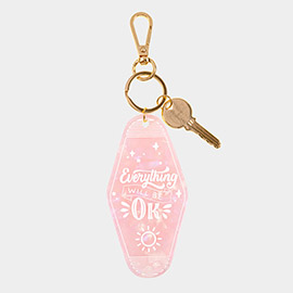 Everything WILL BE OK Message Celluloid Acetate Keychain