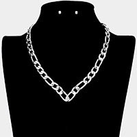Chevron Metal Chain Link Necklace