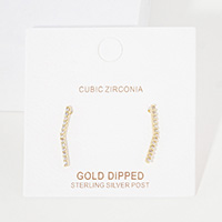 Gold Dipped CZ Embellished Climber Earrings