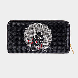 Bling Afro Girl Zipper Wallet