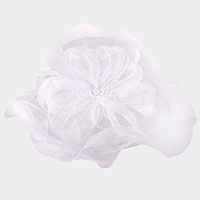 Flower Accented Double Layered Organza Hat