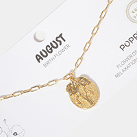 AUGUST Gold Dipped Birth Flower Pendant Necklace