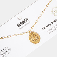 MARCH Gold Dipped Birth Flower Pendant Necklace
