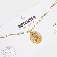 SEPTEMEBER Gold Dipped Birth Flower Pendant Necklace