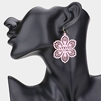 MAMA Message Colored Brass Metal Flower Dangle Earrings