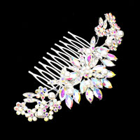 Pearl Pointed Flower Leaf Hair Comb