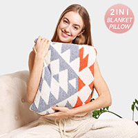 2 IN 1 Boho Tribal Patterned Blanket / Pillow