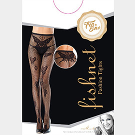 Butterfly Detailed Fishnet Pantyhose Tights