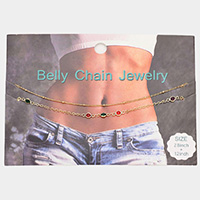 Round Bead Link Double Layered Belly Chain Jewelry