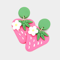 Strawberry Polymer Clay Dangle Earrings