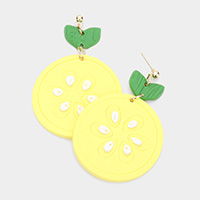 Lemon Polymer Clay Dangle Earrings