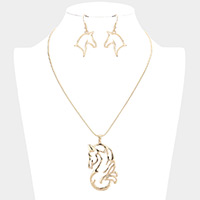 Metal Unicorn Pendant Necklace