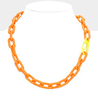 Resin Open Oval Link Necklace