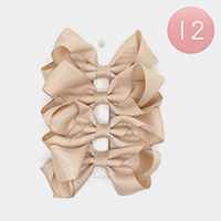 12 Set of 4 - Solid Bow Snap Hair Clips
