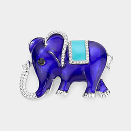 Enamel Elephant Pin Brooch