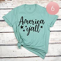 6PCS - Assorted Size America Y'all Graphic T-shirts