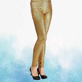 Metallic Mermaid Fish Scales Leggings