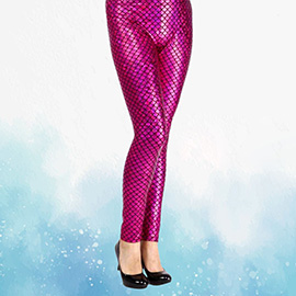 Metallic Mermaid Fish Scales Leggings