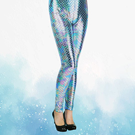 Metallic Mermaid Fish Scales Leggings