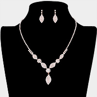 Marquise Accented Rhinestone Necklace