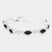 Crystal Glass Marquise Evening Bracelet