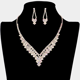 Rhinestone Pave Necklace Set