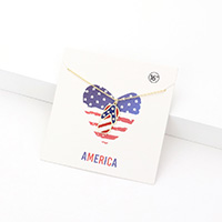 American USA Flag Flip Flop Pendant Necklace