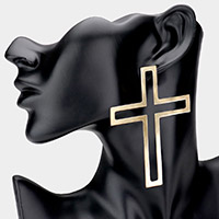 Open Metal Cross Earrings