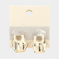 14K Gold Dipped Abstract Metal Pin Catch Earrings