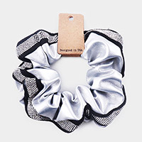 Bling Faux Leather Scrunchie Hair Band