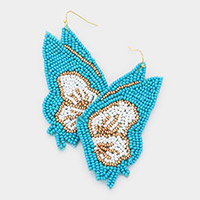 Butterfly Wing Seed Beads Dangle Earrings