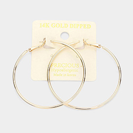 14K Gold Dipped Metal Hoop Earrings