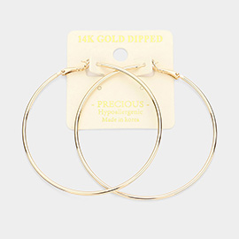 14K Gold Dipped Metal Hoop Earrings